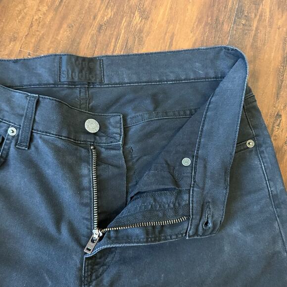 ACNE STUDIOS Ace Ups Jeans Black Denim Slim Straight Low Rise Moto - Picture 9 of 16